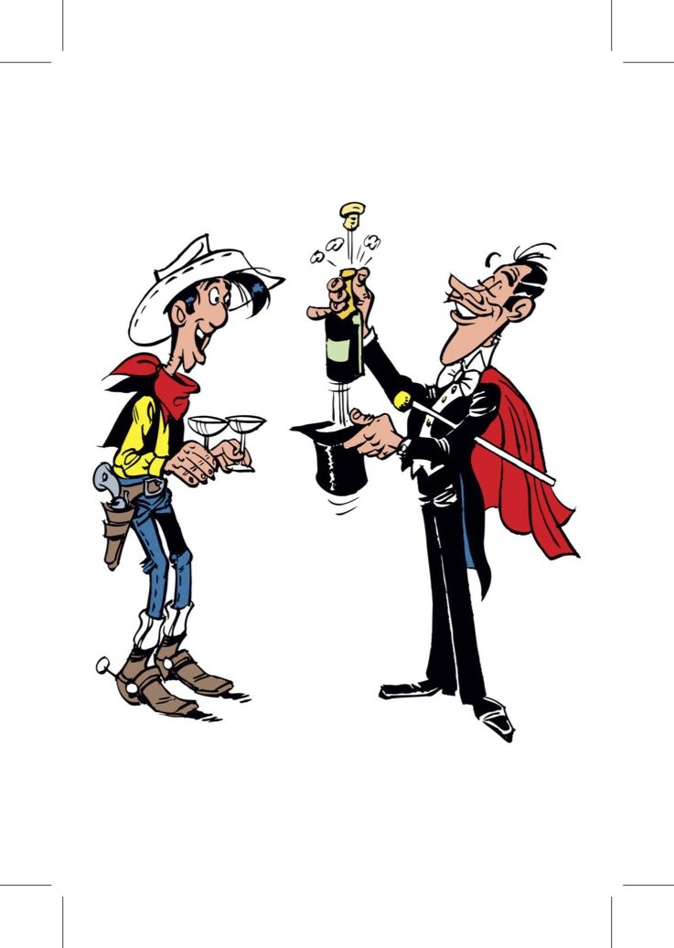 CARTE POSTALE LUCKY LUKE CHAMPAGNE