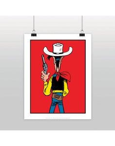 AFFICHE LUCKY LUKE DOS ROUGE